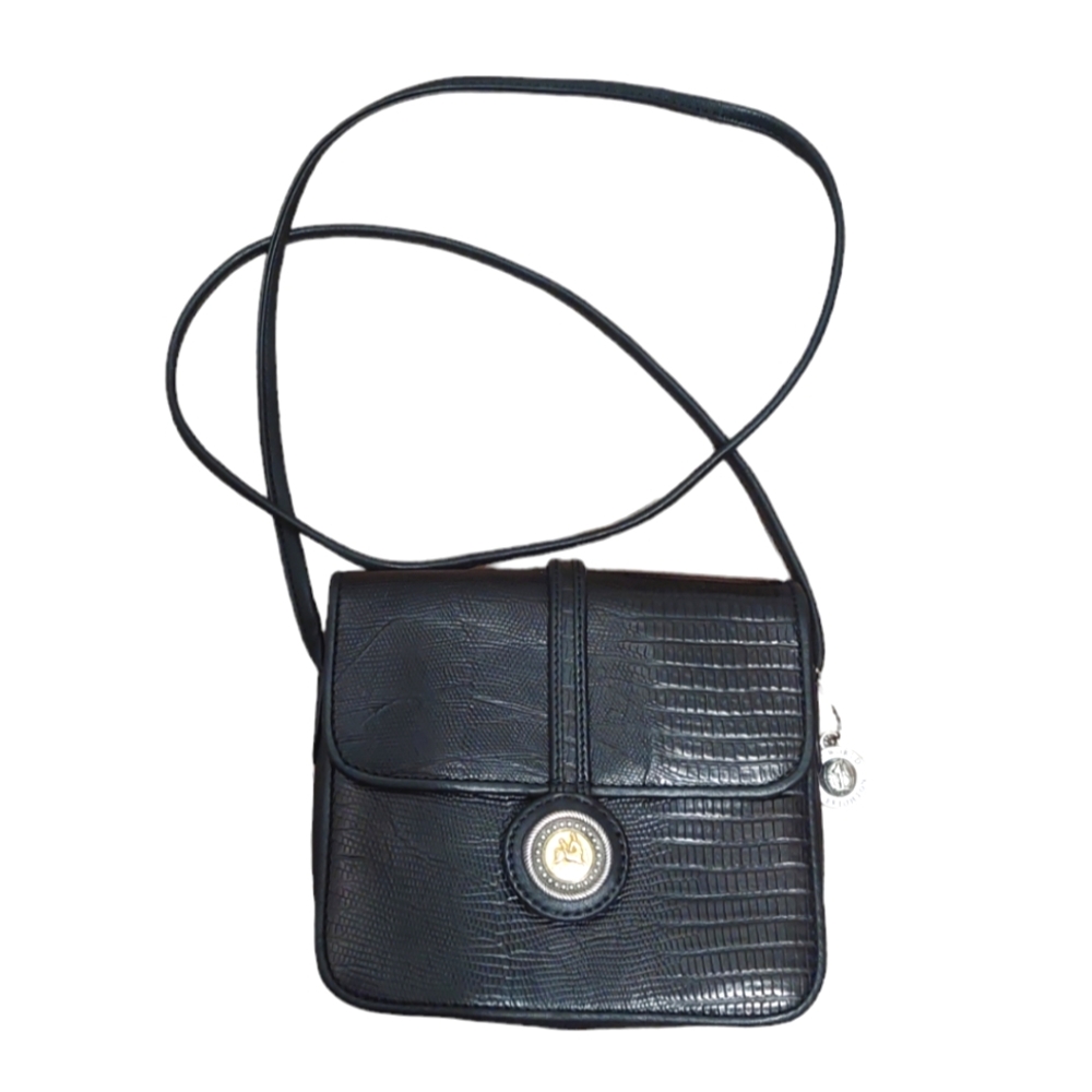 BRIGHTON‎ - ONE WORLD black leather crossbody bag